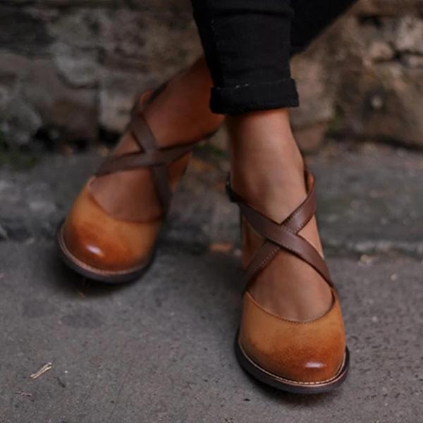 Vintage Color Block Sandals