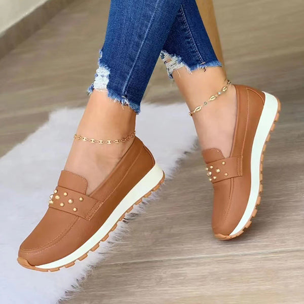 Vintage Round Toe Slip On Tassel Platform Loafers
