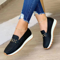 Vintage Round Toe Slip On Tassel Platform Loafers