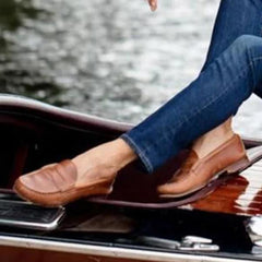 Vintage Slip On Loafers Low Heel Pu Leather Loafers