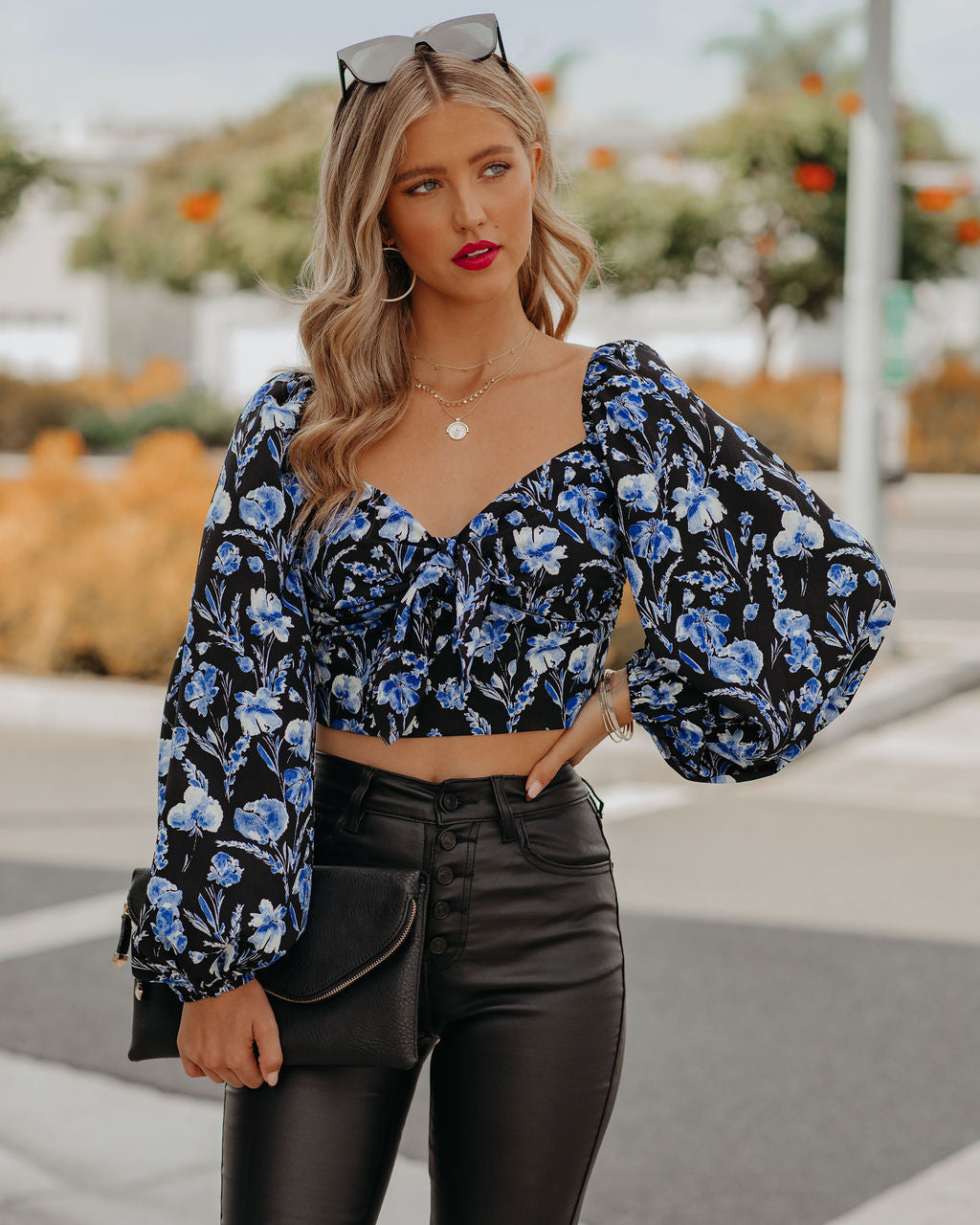 Walk The Moon Floral Crop Blouse