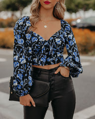 Walk The Moon Floral Crop Blouse