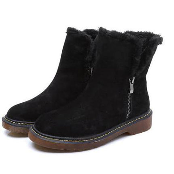 Warm Fur Lined Snow Boots Blow Heel Winter Ankle Booties