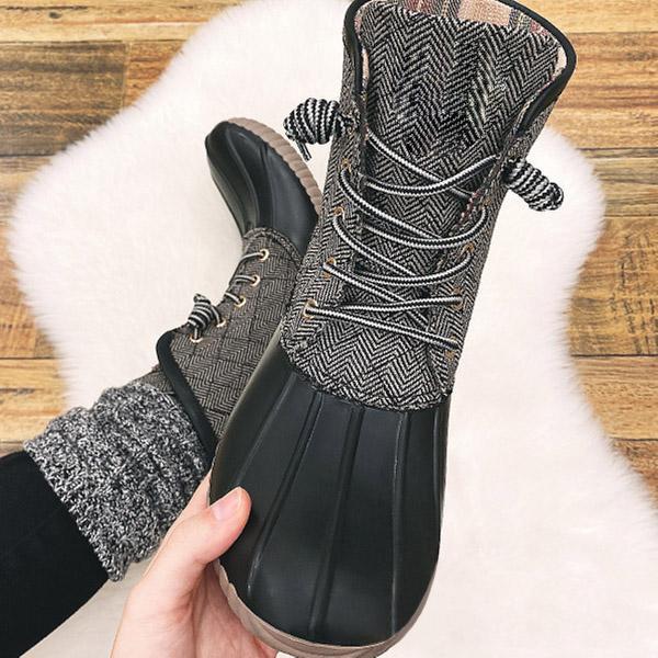 Waterproof Lace Up Duck Boots