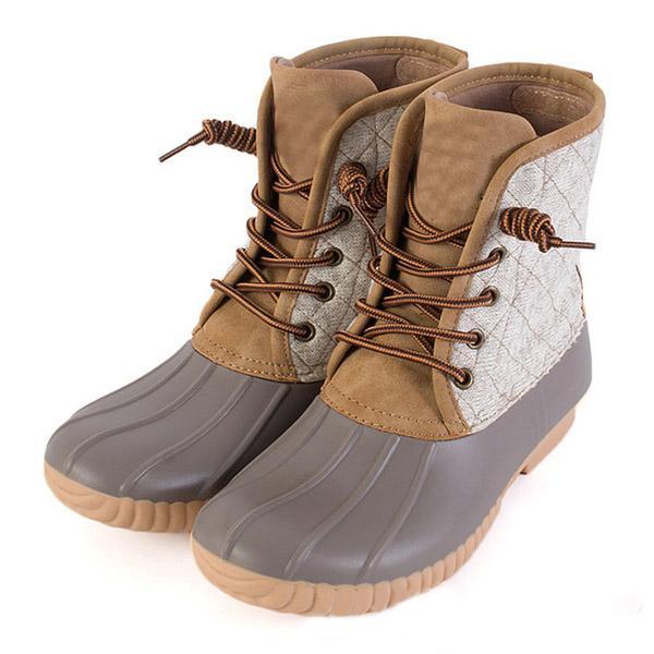 Waterproof Lace Up Duck Boots