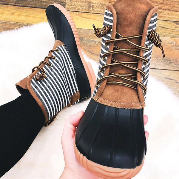 Waterproof Lace Up Duck Boots