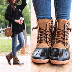 Waterproof Lace Up Duck Boots