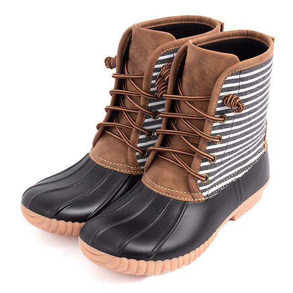 Waterproof Lace Up Duck Boots