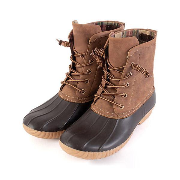 Waterproof Lace Up Duck Boots