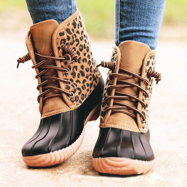 Waterproof Lace Up Duck Boots