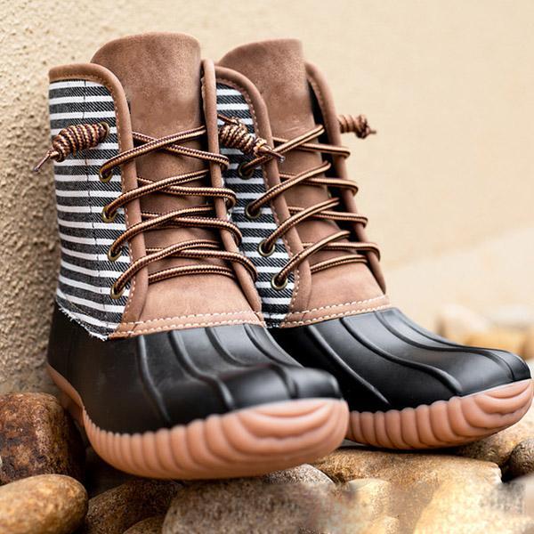 Waterproof Lace Up Duck Boots