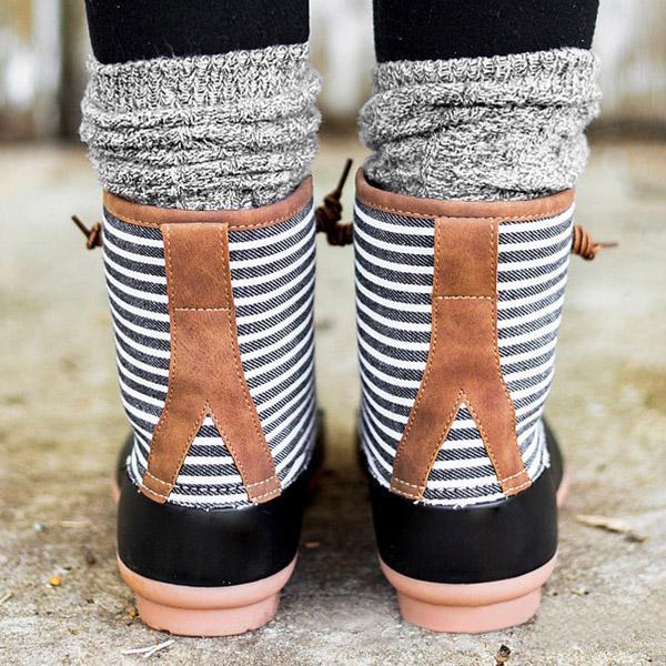 Waterproof Lace Up Duck Boots