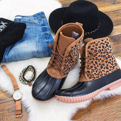 Waterproof Lace Up Duck Boots