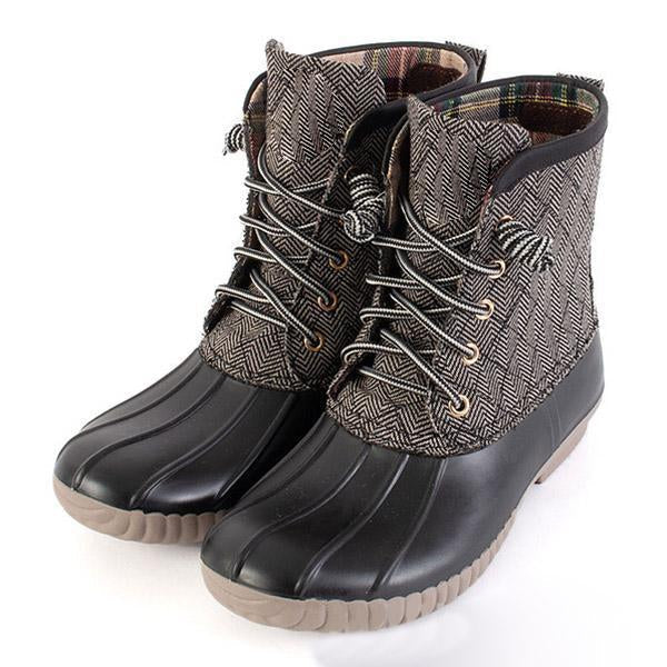 Waterproof Lace Up Duck Boots