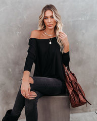 Wear It Well Long Sleeve Bamboo Knit Top - Black