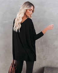 Wear It Well Long Sleeve Bamboo Knit Top - Black