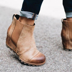 Winter Slip On Wedge Boots