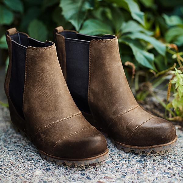 Winter Slip On Wedge Boots