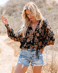 Wish You Well Floral Drape Blouse