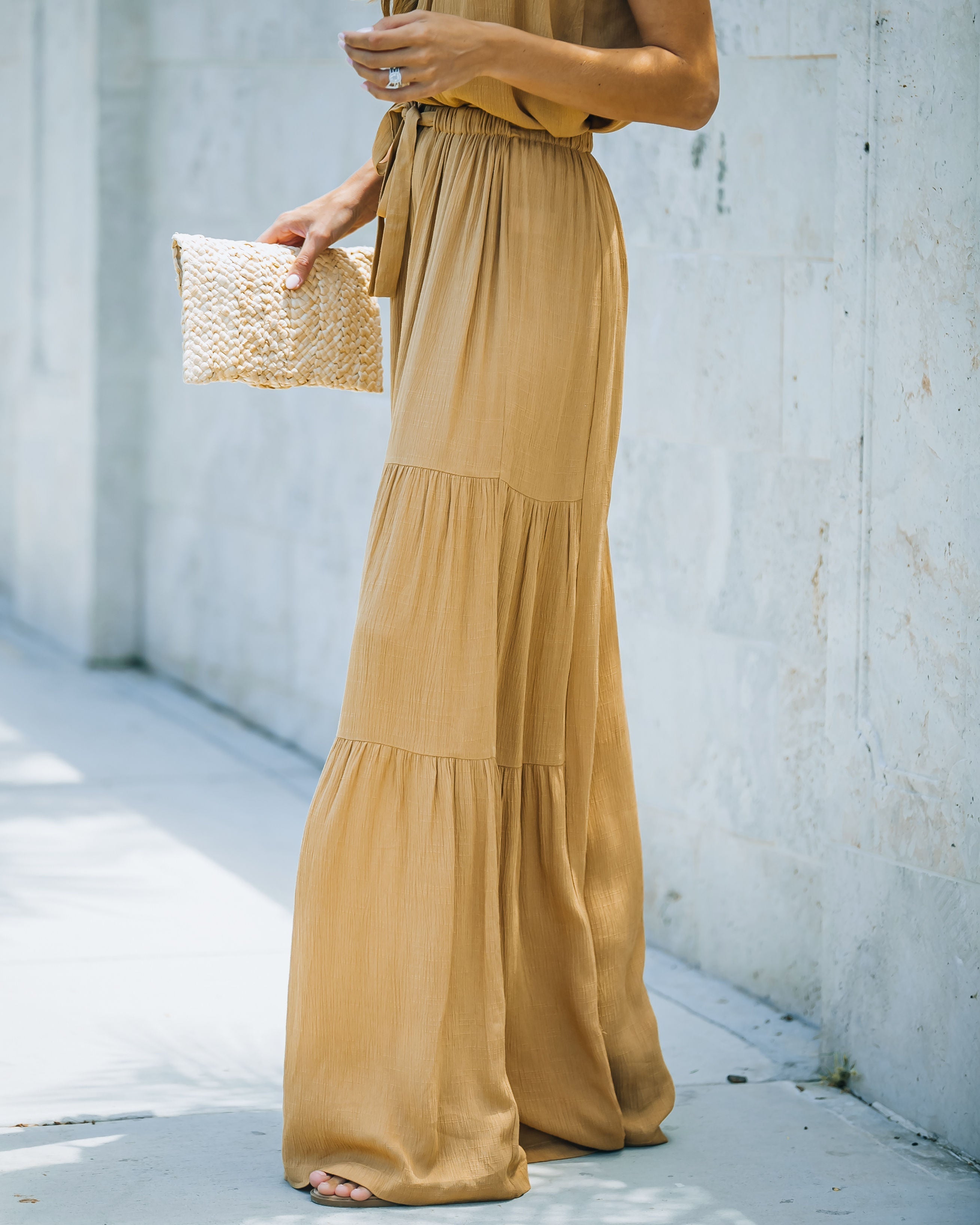 Wistar High Rise Palazzo Pants - Wheat