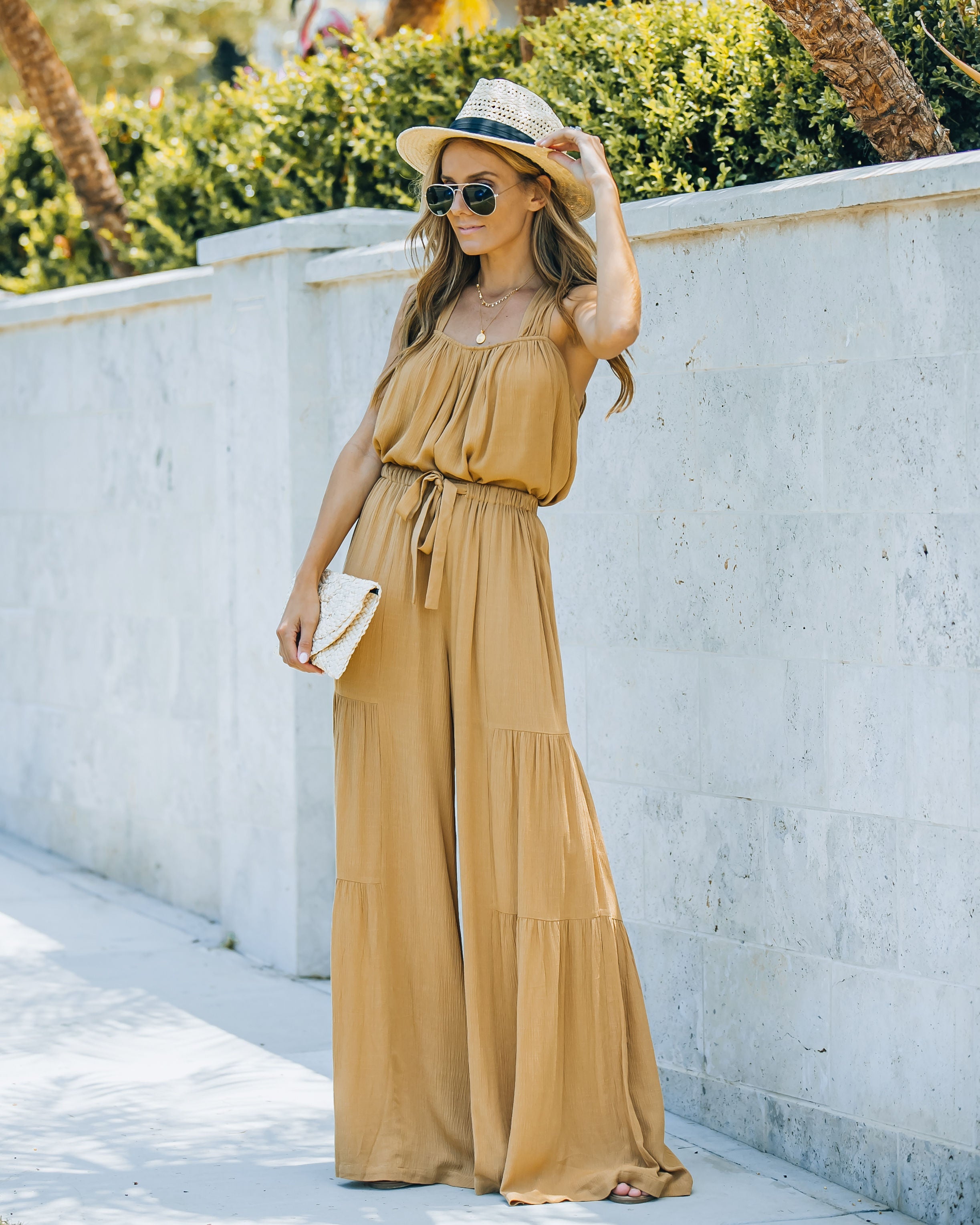 Wistar High Rise Palazzo Pants - Wheat