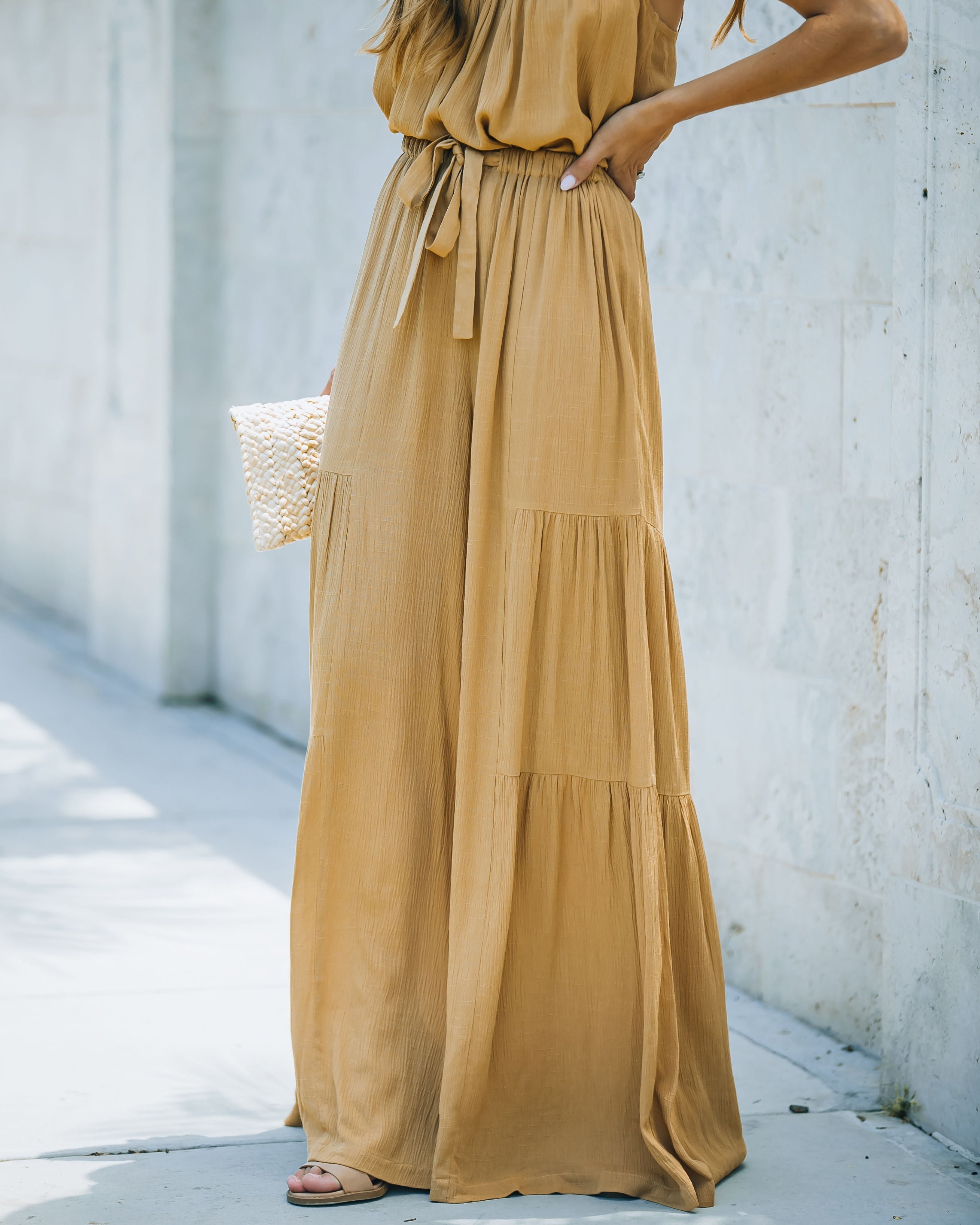 Wistar High Rise Palazzo Pants - Wheat