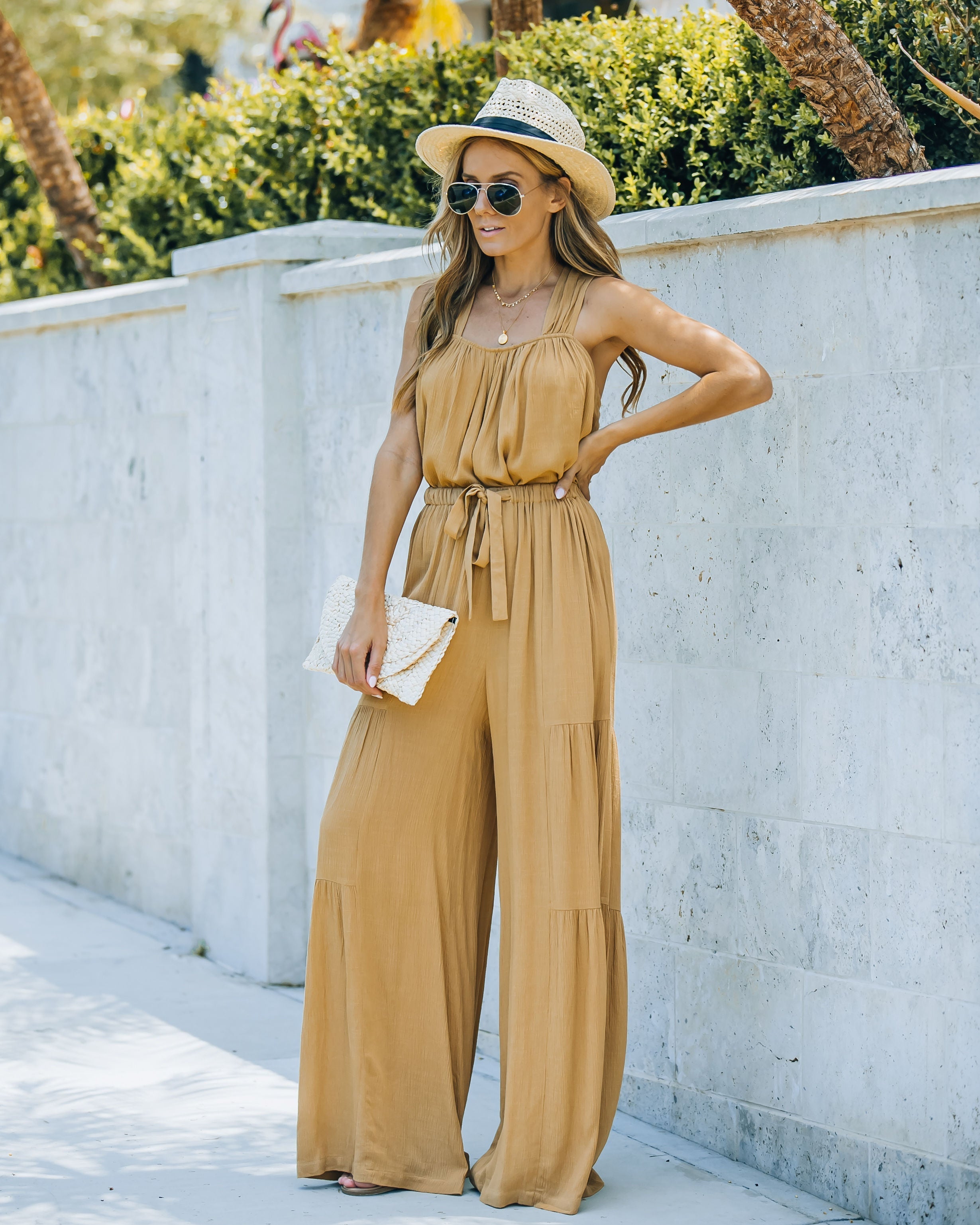 Wistar High Rise Palazzo Pants - Wheat