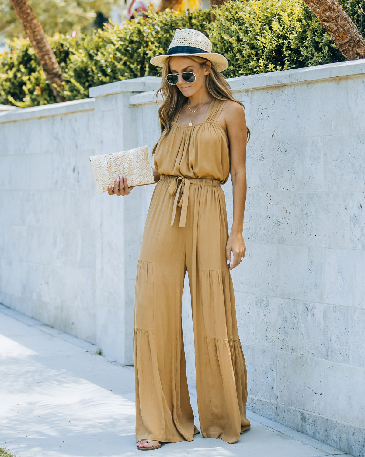 Wistar High Rise Palazzo Pants - Wheat