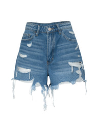 Wyatt High Rise Distressed Denim Shorts