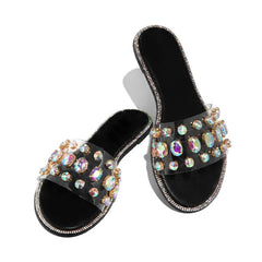 Gem Slip-On Clear Strap Slippers