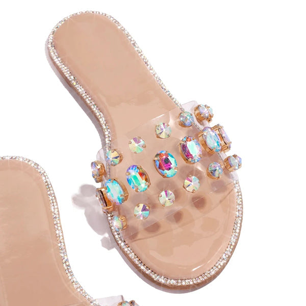 Gem Slip-On Clear Strap Slippers