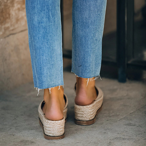 Daily Faux Suede Espadrille Flatform Sandals