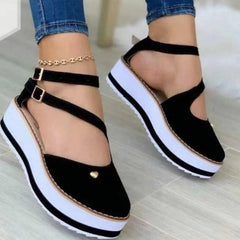 Casual Round Toe Platform Buckles Sandals