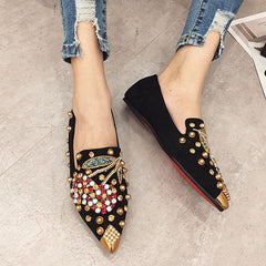 Gorgeous Rhinestone Pointed Toe Flats