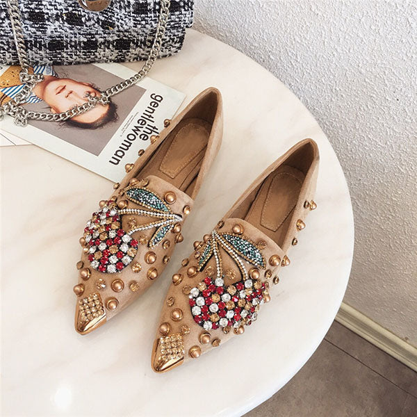 Gorgeous Rhinestone Pointed Toe Flats