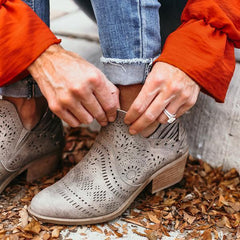 Laser Cutout Ankle Booties