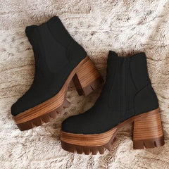 Faux Suede Zipper Boots