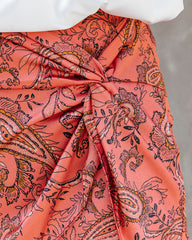 Amberly Satin Paisley Mini Skirt