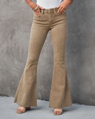 Autumn High Rise Bell Bottom Denim - Mocha