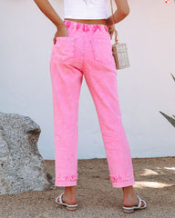 Bellamy High Rise Button Front Denim - Pink