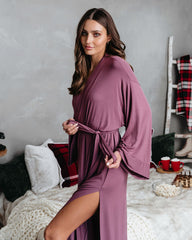 Festive Chill Kimono Robe - Mulberry