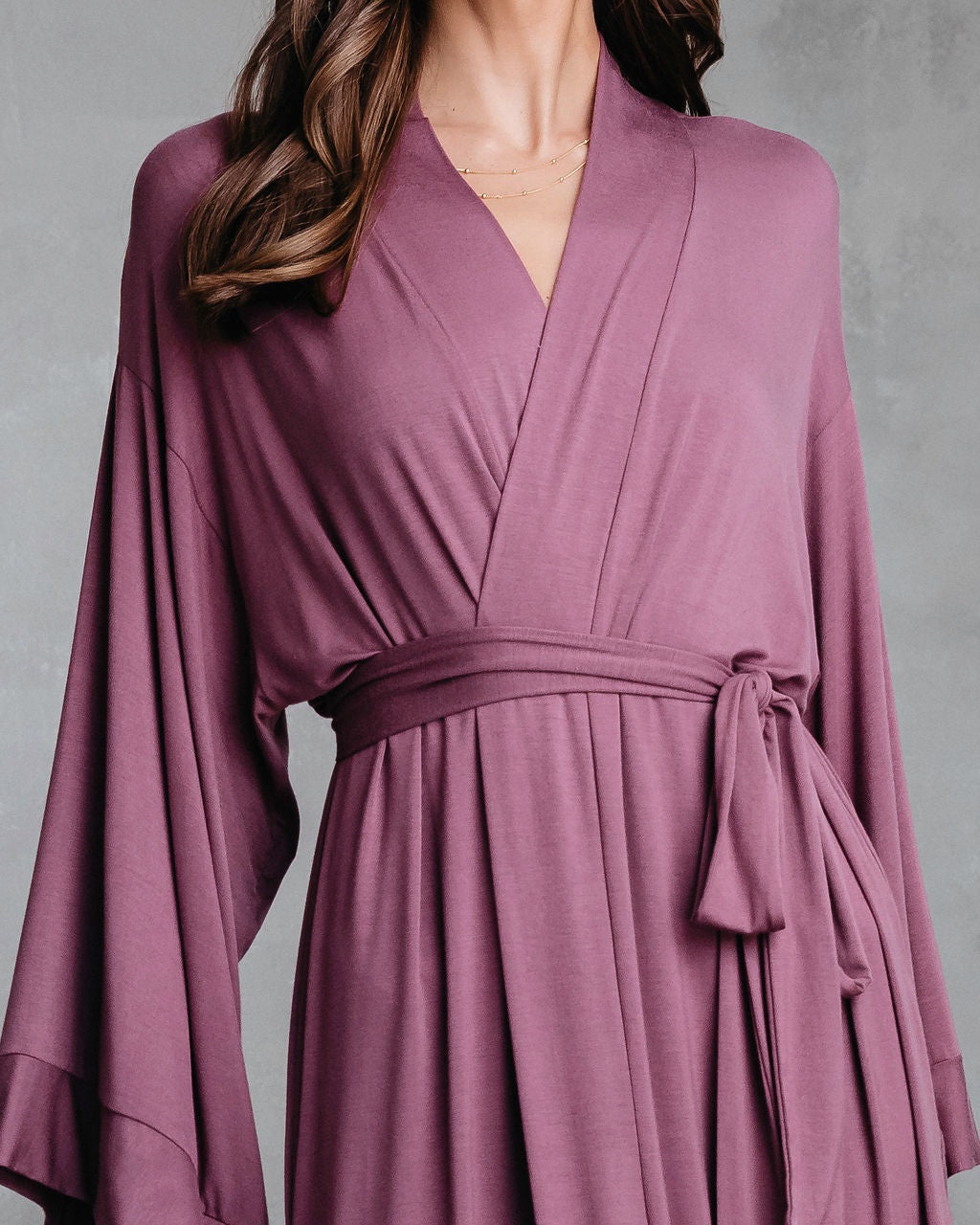 Festive Chill Kimono Robe - Mulberry