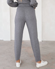 Genevieve Knit High Waisted Pants - Heather Grey