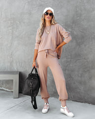 Glamping Babe Lightweight Knit Cargo Joggers - Mocha