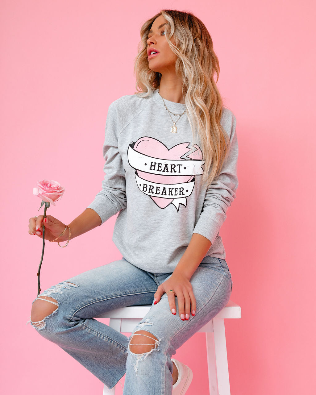 Heartbreaker Cotton Blend Raglan Pullover