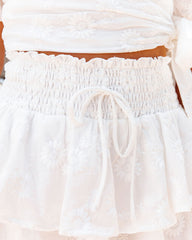 Jaden Cotton Embroidered Ruffle Mini Skirt