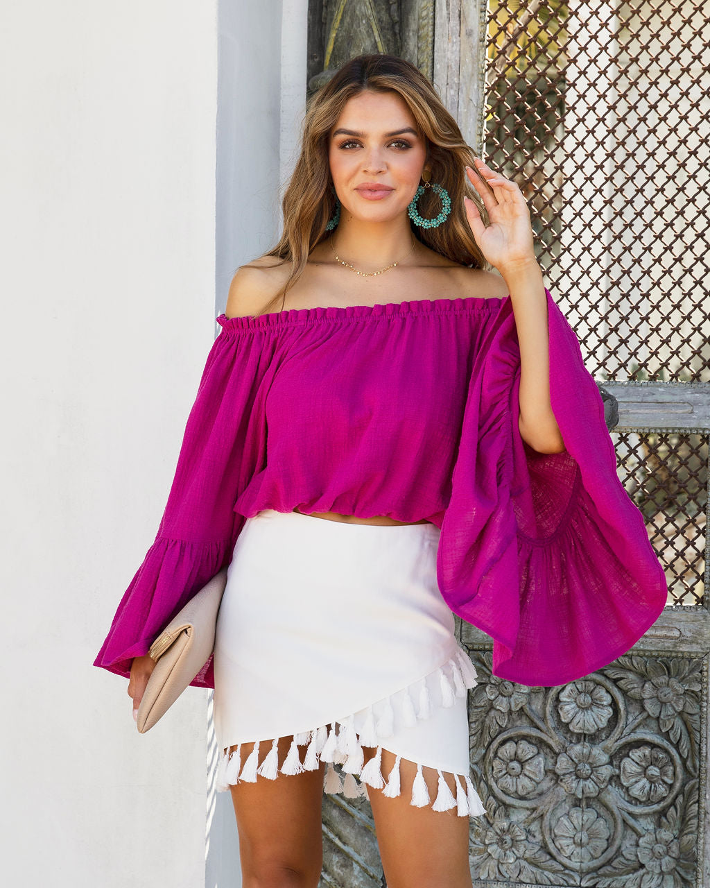 La Casa Wrap Tassel Skirt - Cream